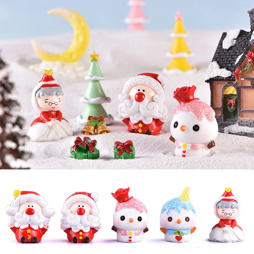 1 шт. рождественские фигурки миниатюрные полимерные Санта Клауса мороженого