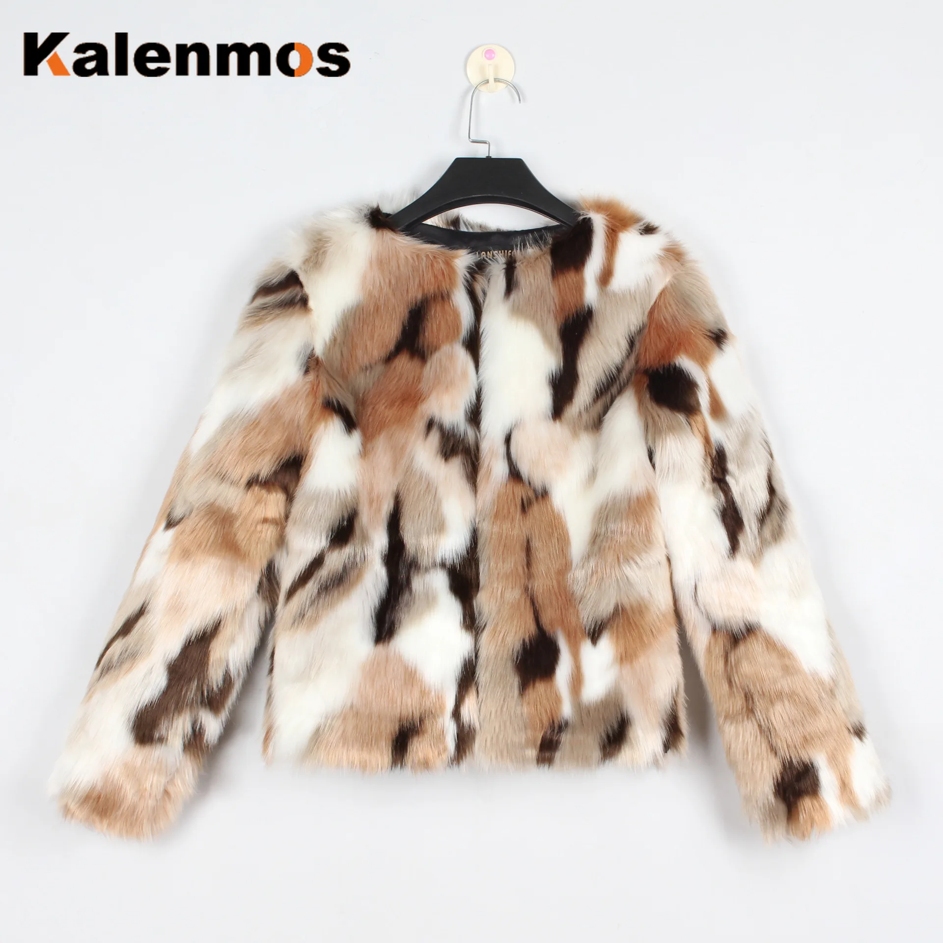 

Plus Size S-3XL Coat Women Fall Winter O Neck Warm Daily Casual Loose Outfit Fashion Long Sleeve Handmade Fur Jacket Casual Coat