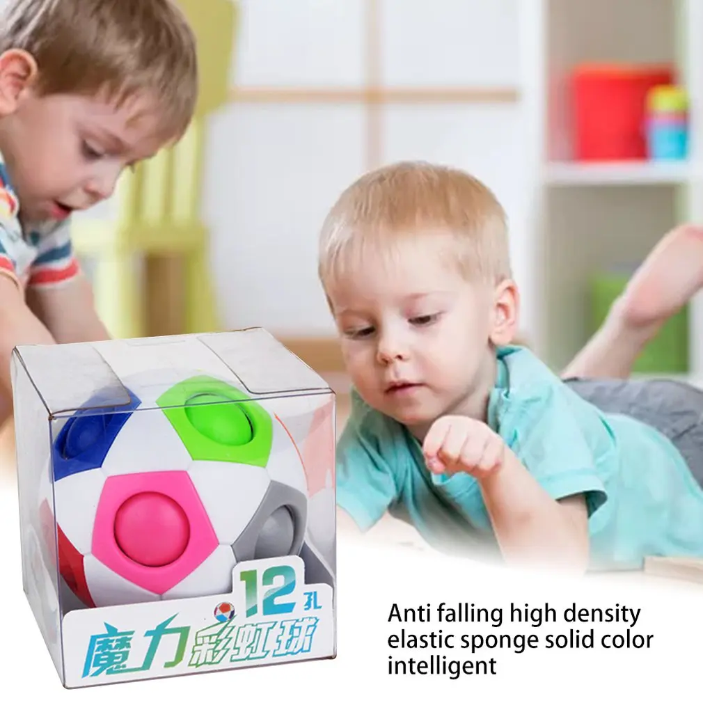 

Magic Rainbow Ball Environmental Protection Abs Anti-Fall High Density Elastic Sponge Solid Color Intellectual Ball