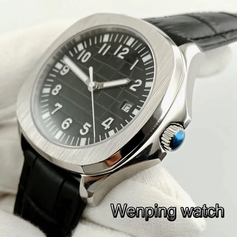 Часы мужские механические водонепроницаемые с серебристым циферблатом и