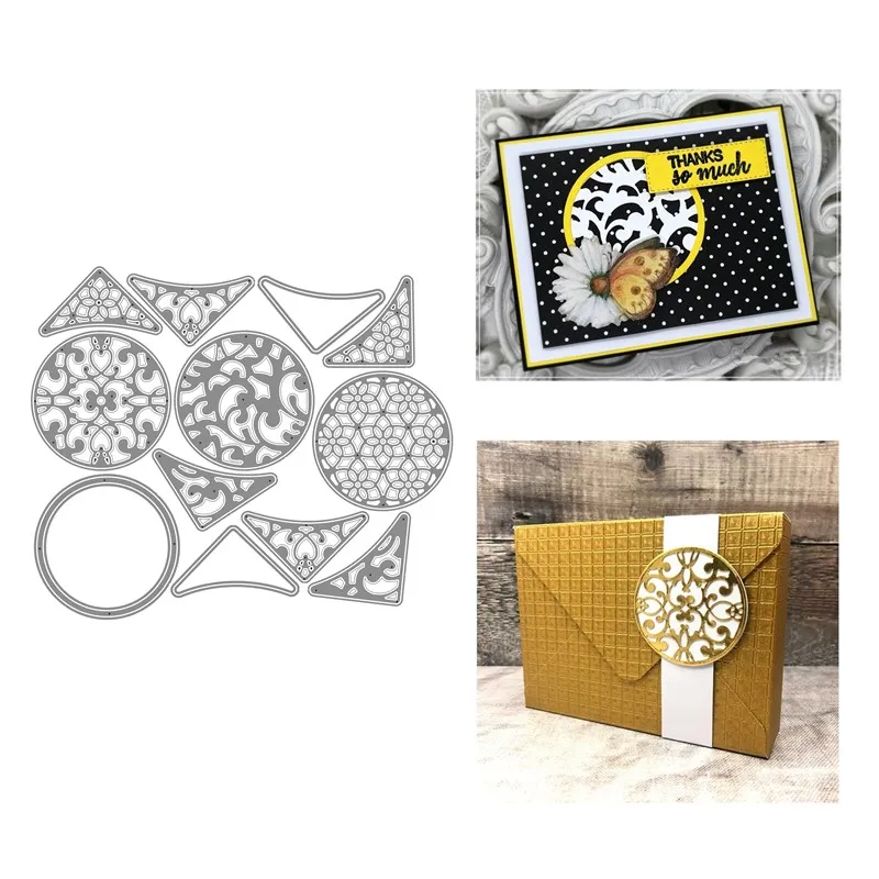 

Новинка 2021, металлические штампы и Скрапбукинг для изготовления бумаги, набор штампов с круглой панелью, рамка для тиснения, карточка, ремес...