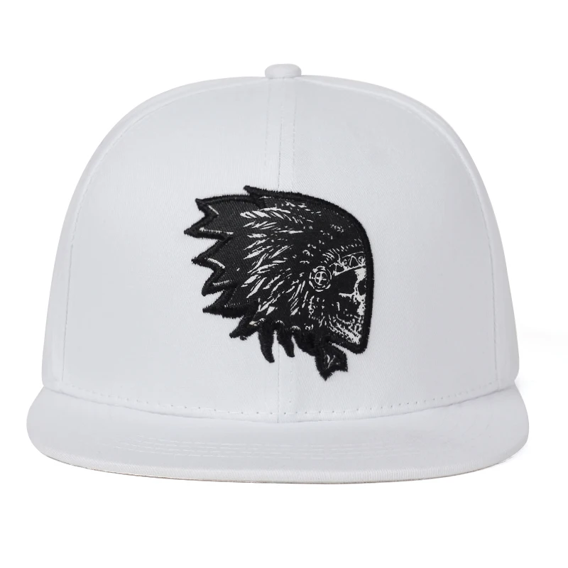 Мужская бейсболка Wo с вышивкой в виде черепа кожаная кепка от солнца стиле хип