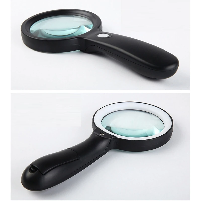 

Lighted Magnifying Glass-10X Hand held Large Reading Magnifying Glasses with 12 LED Illuminated Light for Repair Inspection Coin