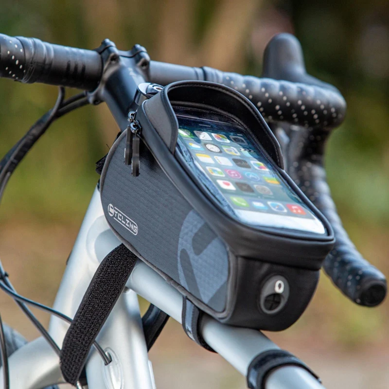 

Bike Phone Front Frame Bag Waterproof Bicycle Top Tube Cycling Phone Mount Pack Phone Case for 6.5' iPhone Plus xs max