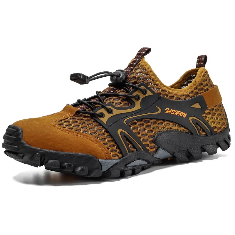 

Summer Breathable Men Hiking Shoes Suede + Mesh Outdoor Men Sneakers Climbing Shoes Men Sport Shoes Quick-dry Water Shoes