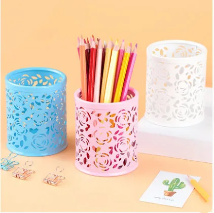 Металлический полый карандаш держатель для карандашей настольный органайзер