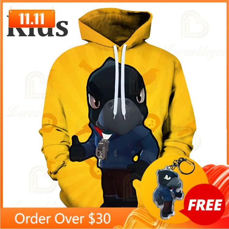 Толстовка мужская с 3D принтом Свитшот в стиле Харадзюку рисунком вороны стрельбы