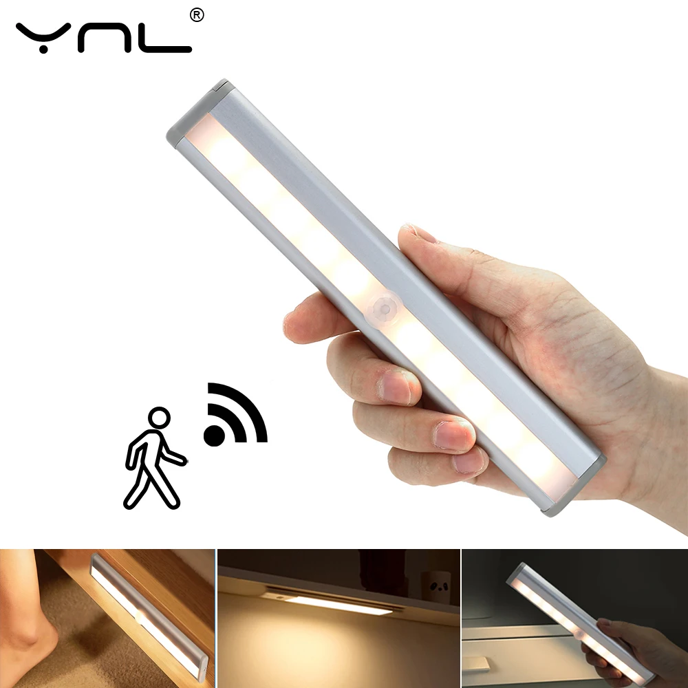 

LED Under Cabinet Lamp Kitchen Bedroom Closet Wardrobe Stairs Light Wireless Smart PIR Motion Sensor Night Lamps Emergency Light