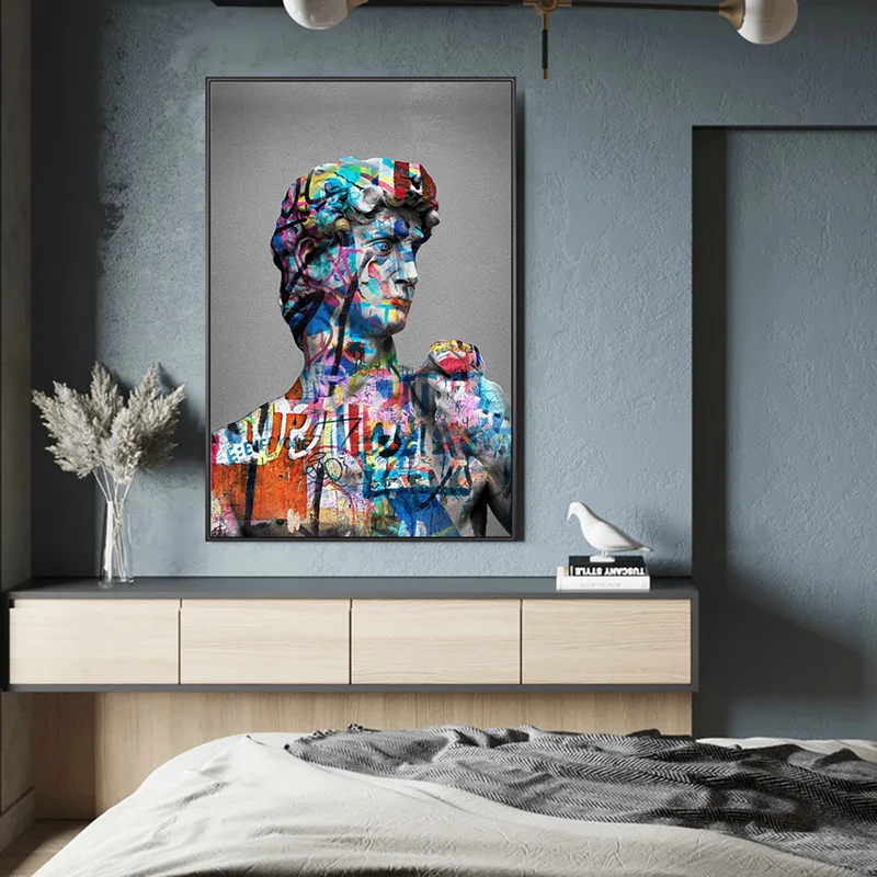 

Graffiti Art Of David Canvas Paintings on the Wall Art Posters and Prints David Sculpture Nordic Art Pictures Home Wall Decor