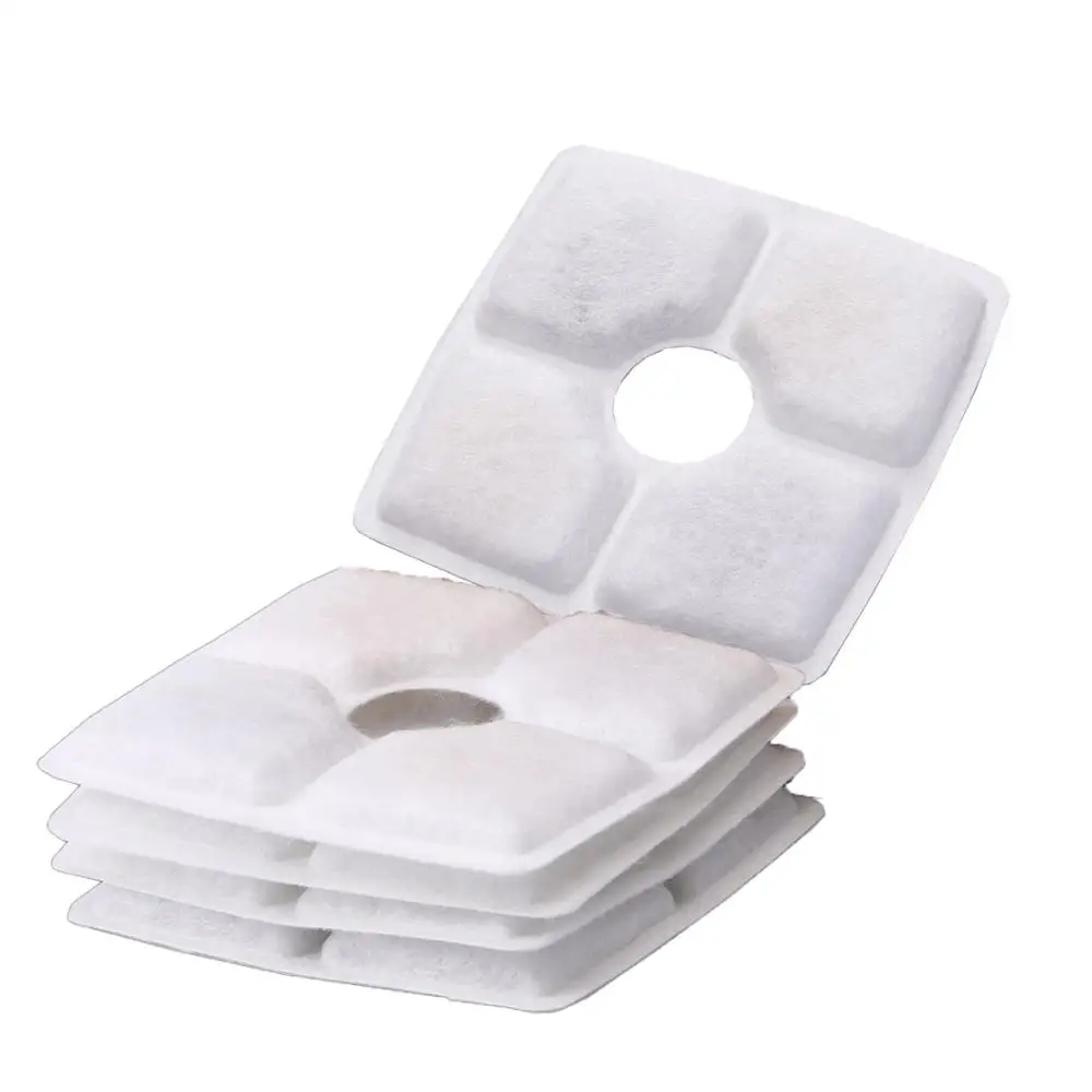 square 4 pcs Питомец кошачий фонтан фильтр 4 шт. угольный фильтр Замена для фонтана для кошек собак домашних животных питьевая вода - Цвет: square 4 pcs