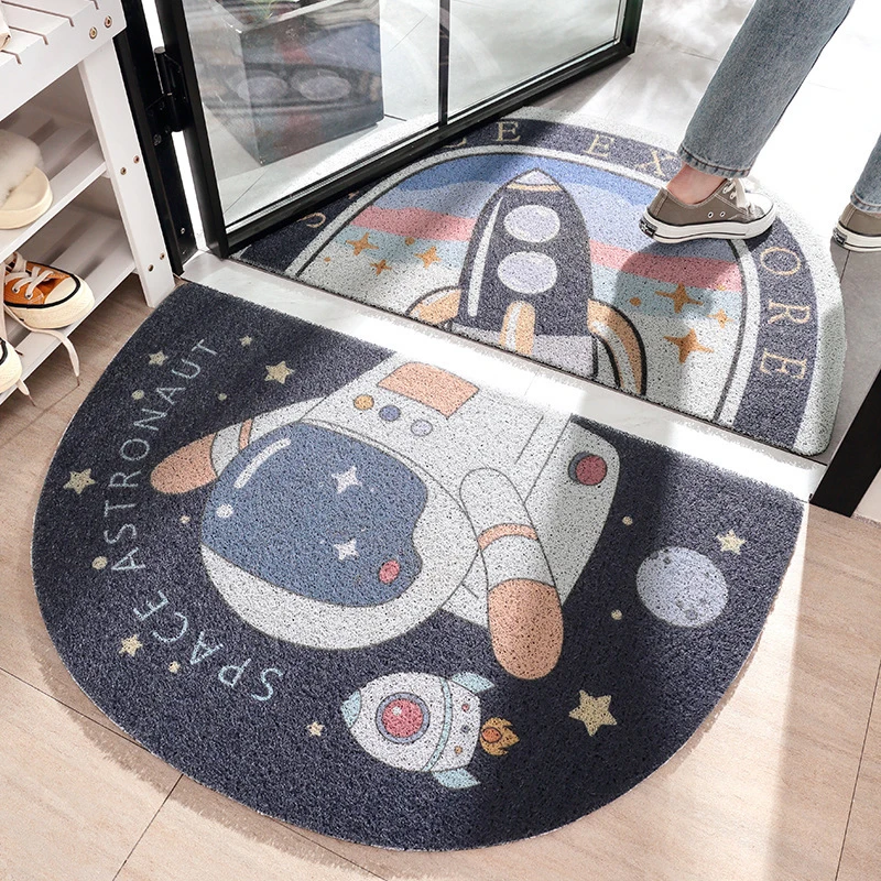 

Creative Space Theme Area Rug Doormat Semi-circular Wear-resistant Carpet Dust Removal Rugs and Carpets for Home Living Room