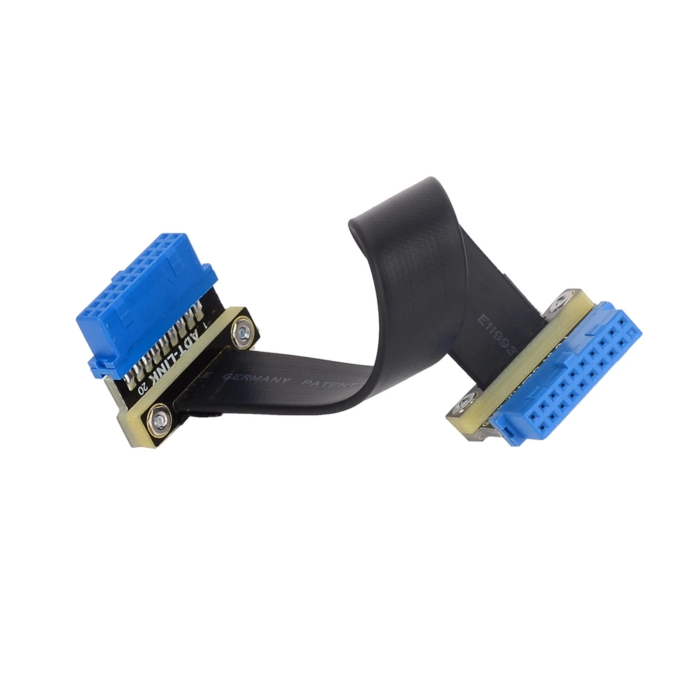 

Внутренний USB 3.0 19PIN/20PIN двойной штекер угловой разъем для материнской платы передний сигнал своп прямое соединение удлинитель плоский гибкий кабель