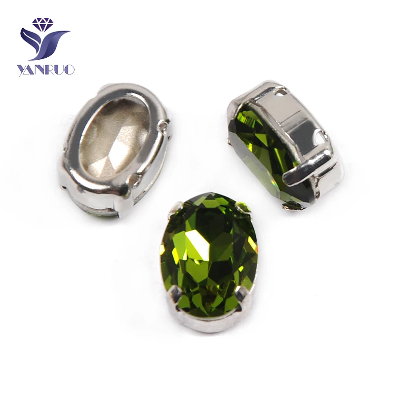 Овальные Швейные кристаллы YANRUO 4120 Olivine всех размеров K9 Необычные камни стразы со
