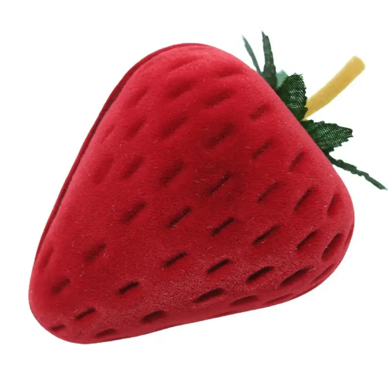 

Ring Storage Case Cute Strawberry Shape Ring Protector Jewelry Box Jewelry Organizer Display Travel Case Engagement and Wedding