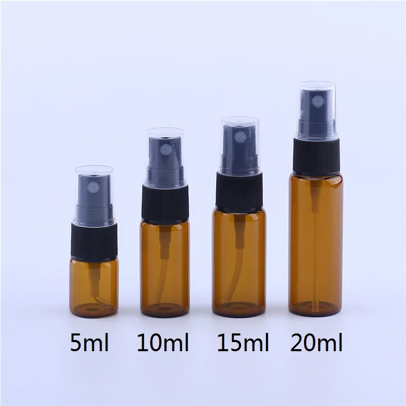 

100pcs/lot 5ml 10ml 15ml 20ml Portable Glass Perfume Bottle Spray Bottles Sample Empty Containers Atomizer Refillable Bottles