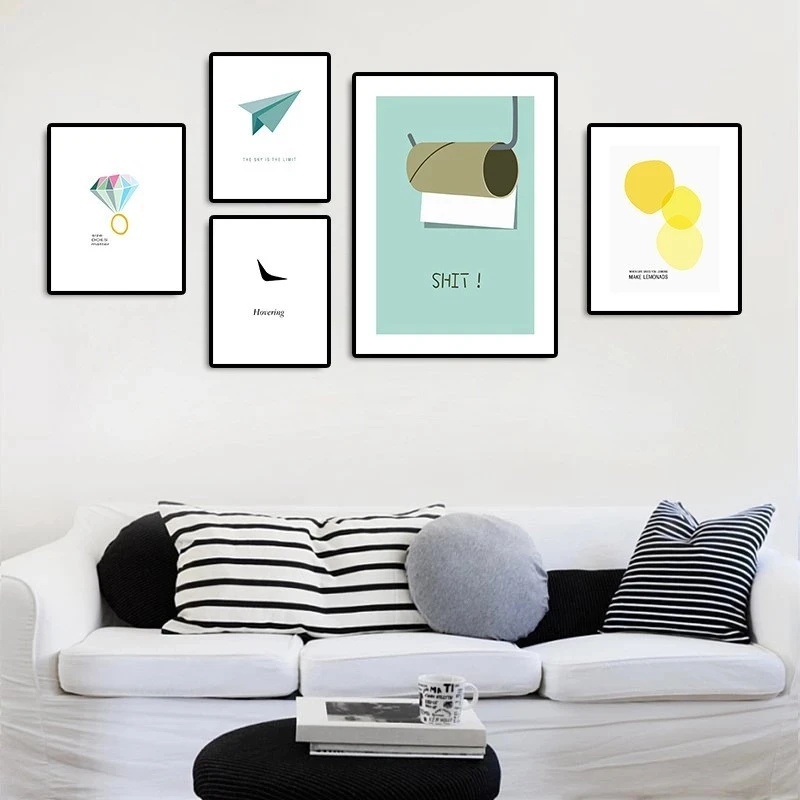 Абстрактная живопись на холсте бумага самолетик нордический минимализм