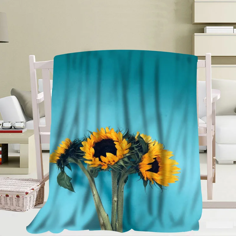 Economici Coperte Di Fiori Di Sole Di Grandi Dimensioni Personalizzate Per Letti Coperta Per Divano A Pelo Invernale Caldo 56x80 Pollici 50X60inch 40X50inch