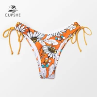 cupshe daisy floral tie side low waist thong bottom women sexy single panties briefs 2021 separate bikini bottom swimwear