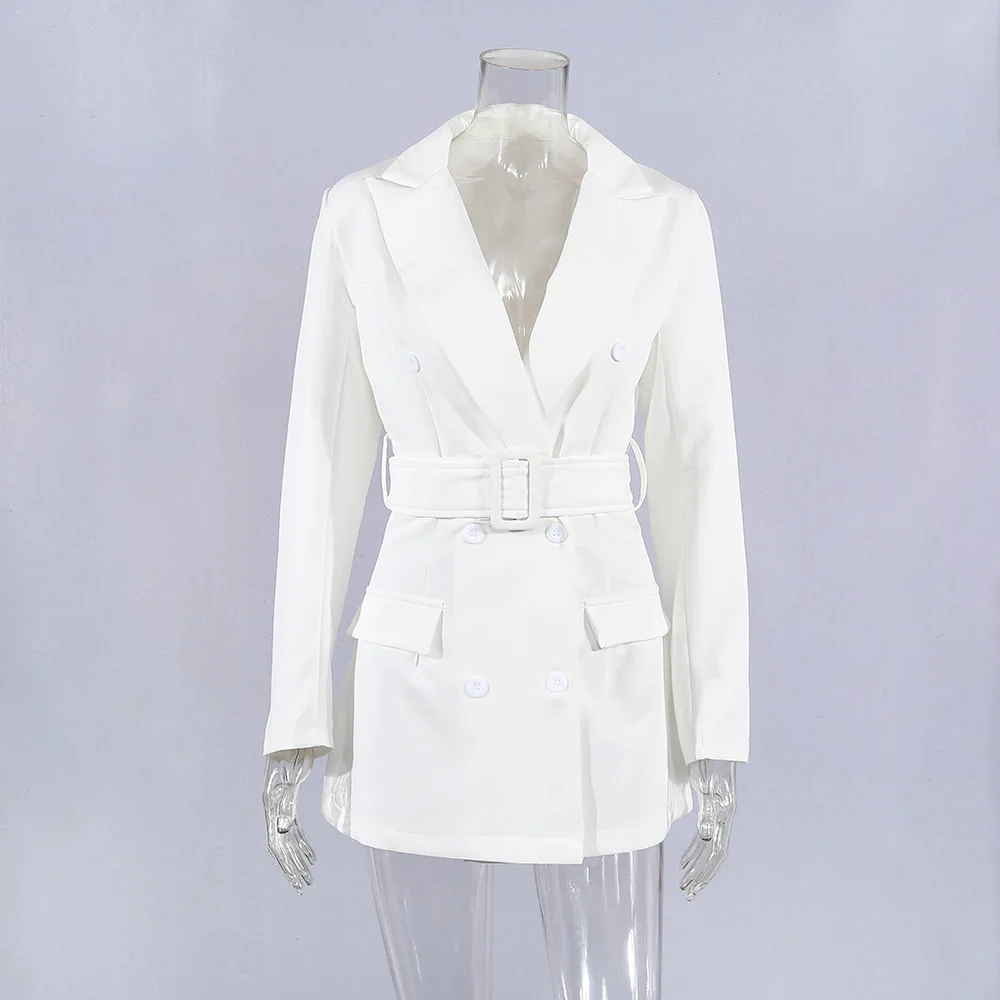 Тонкий костюм с глубоким поясом 2019 сексуальное длинное Свободное пальто