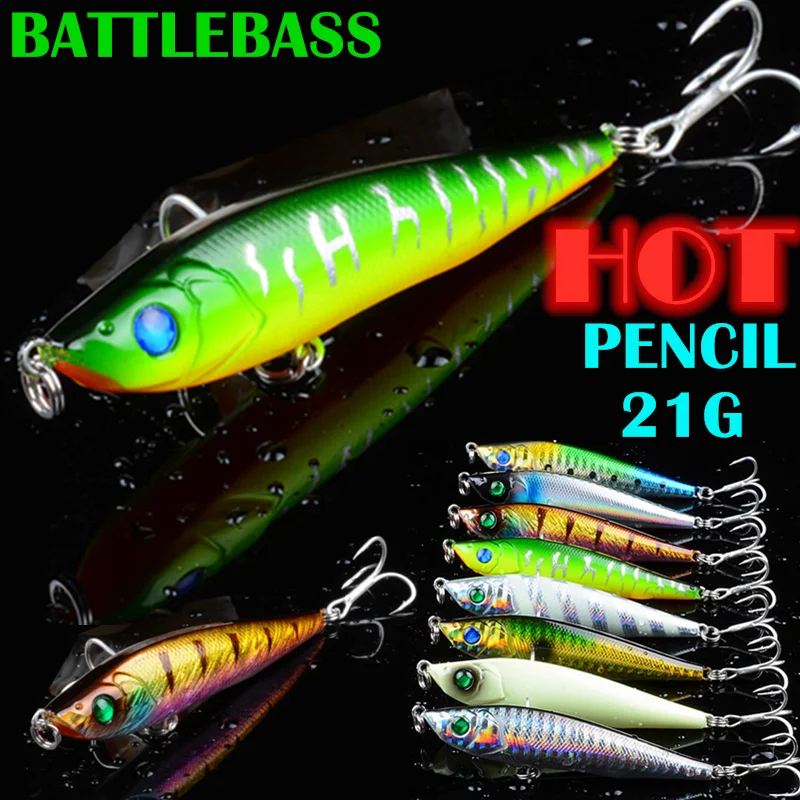 

High Quality 1pcs Thrill Stick Fishing Lure 9.5cm 21g Sinking Pencil Long casting Shad Minnow Artificial Bait Pike Lures