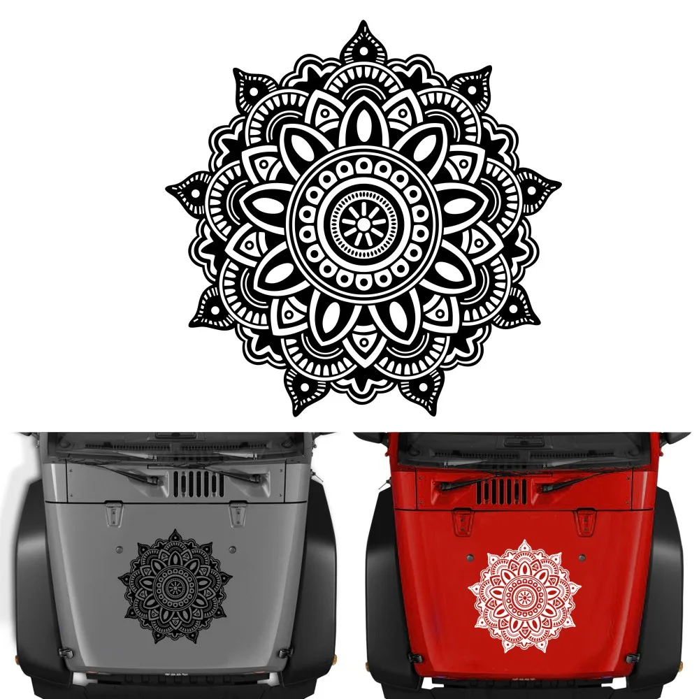 1PCS Car Sticker Mandala Divine Pattern Graphic Stylish Hood Front Side Door Decoration Boho Vinyl Accessories - купить по выгодной