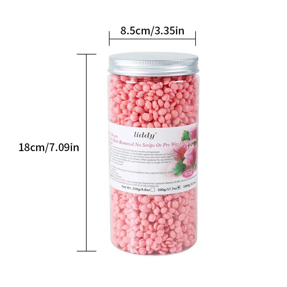 

500g Painless Hair Removal Wax Beans Removing Hard Wax Beads Gentle Stripless Body Face Depilatory Bean Black For Women Men