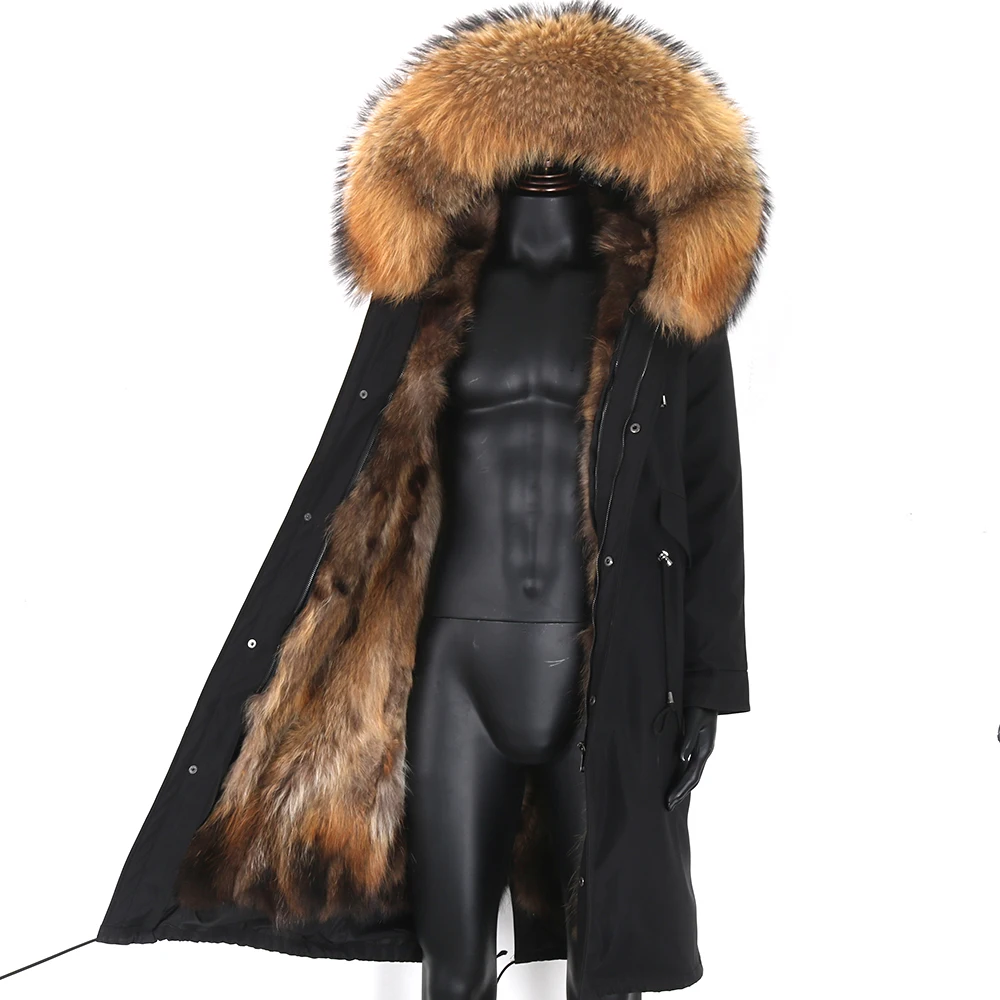 

Waterproof Men Parka Winter Jacket 2021 New Fashion Warm Long Rabbit Fur Coat Man Parkas Natural Fox Fur Outerwear Streetwear
