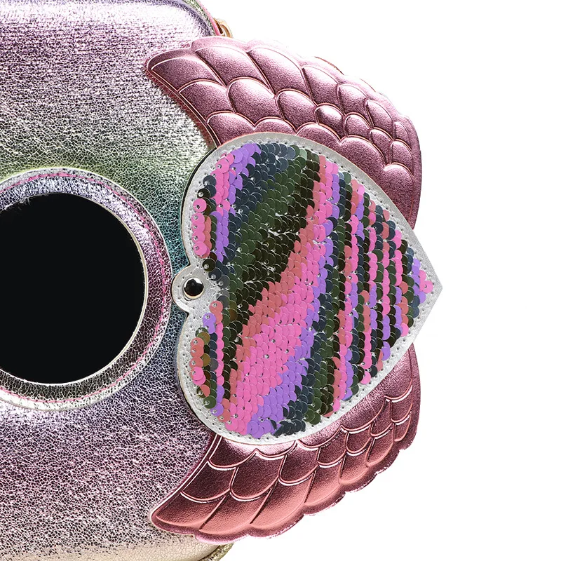 Каваи ангел крыло пенал Забавный Сердце Лазерная Радуга коробка для карандашей