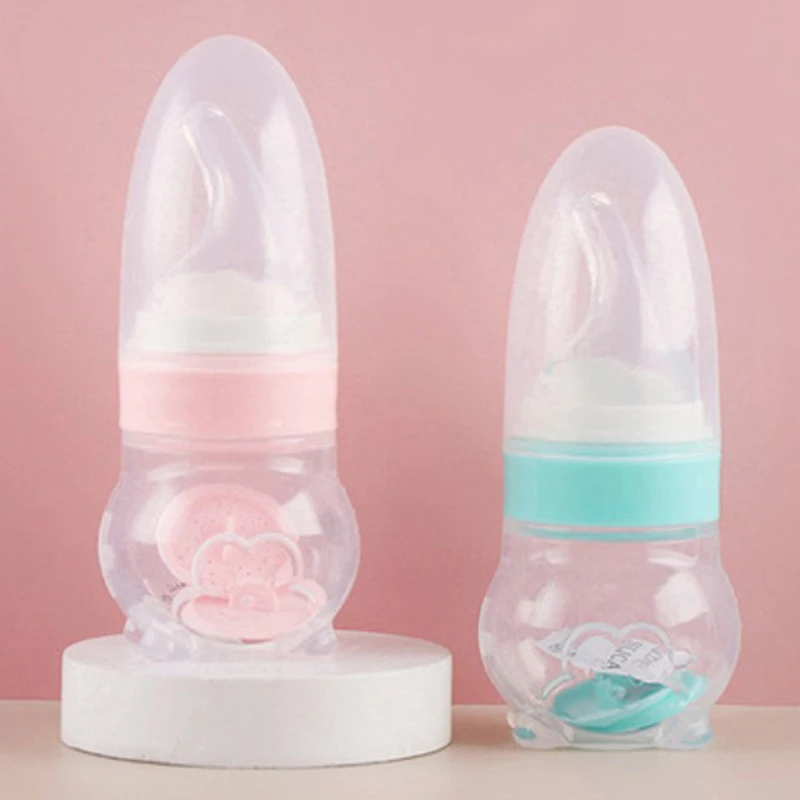 

Baby Feeder Bottle With Cover For Infant Toddler Food Milk Medicine Supplement Feeding Bottle Squeeze Feeder