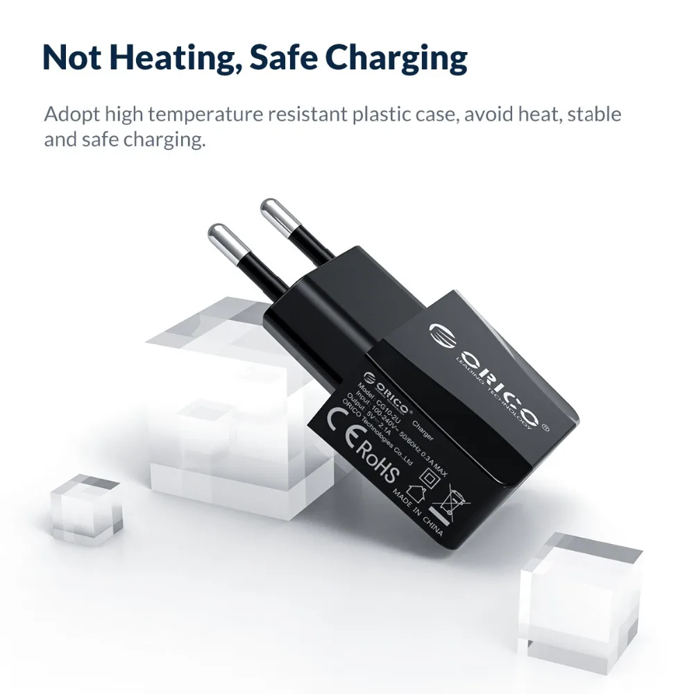 ORICO 5 в 2.1A USB зарядное устройство 2 порта зарядное устройство для iPhone iPad samsung Xiaomi huawei EU зарядное устройство для мобильного телефона