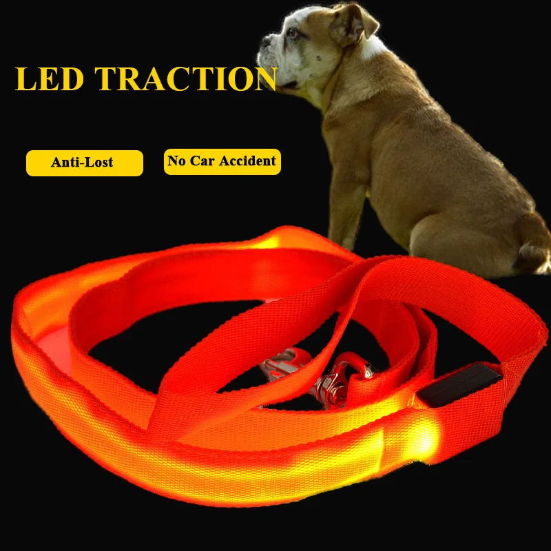 Новое поступление Pet кошки собаки светодиодный поводок безопасности Glow мигающий освещая поводок собаки допускается прогулочная аксессуары BS