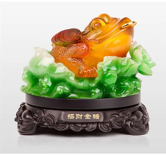

Lucky Feng shui toad statue decoration cash desk business gift golden cicada mascot wedding gift Hotel home decoration