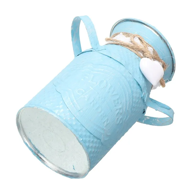 Ваза для цветов домашняя Цветочная композиция металлическая винтажная потертая