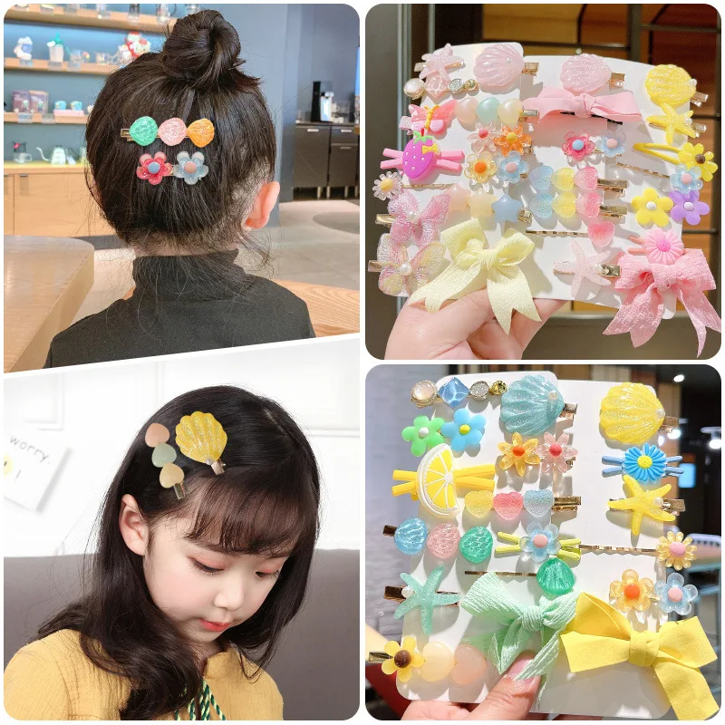 

Children Cartoon Hairpin Set Korean Style Side Clip Girl Bangs Clip Hair Accessories Kawaii Cute Hairclips Maiden Headwear Color