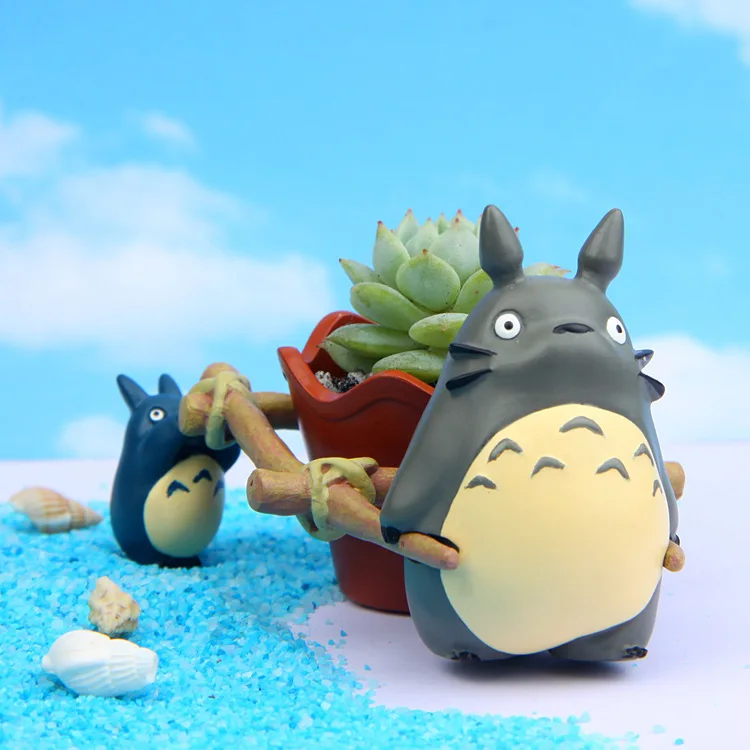 Аниме Тоторо цветочный горшок креативная мультяшная фигурка тележка украшения