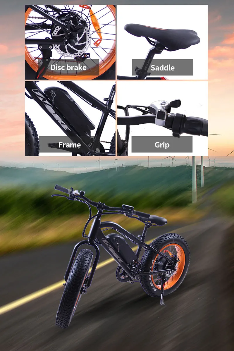 Электрический велосипед EZBIKE мощностью 500 Вт с толстыми шинами, пляжный электрический мопед, горный шоссейный электрический велосипед, ретро электровелосипед с аккумулятором