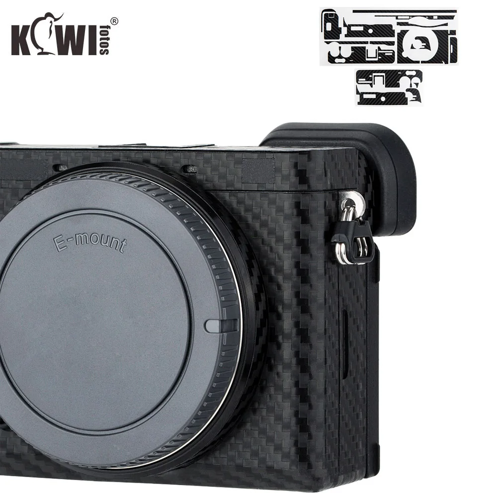 

KIWIFOTOS Anti-Scratch Camera Body Cover Carbon Fiber Film Kit Skin For Sony A6600 3M Sticker With Spare Film Cameras Protection