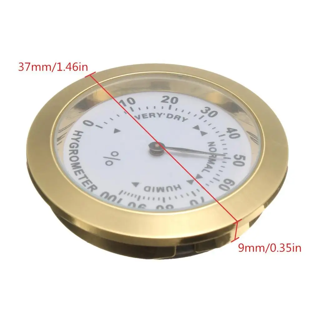 

Brass Analog Hygrometer Cigar Tobacco Humidity Gauge & Glass Lens For Humidors Smoking Humidity Sensitive Gauge