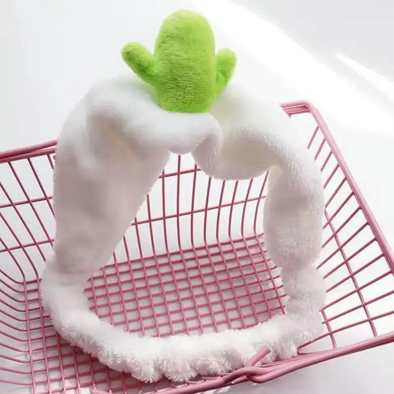

2021 New Creative Bean Sprouts Cactus Hairband Washing Cute Hairband Hair Plant Women Headband Fixed Hair Face Elastic Head S0D0