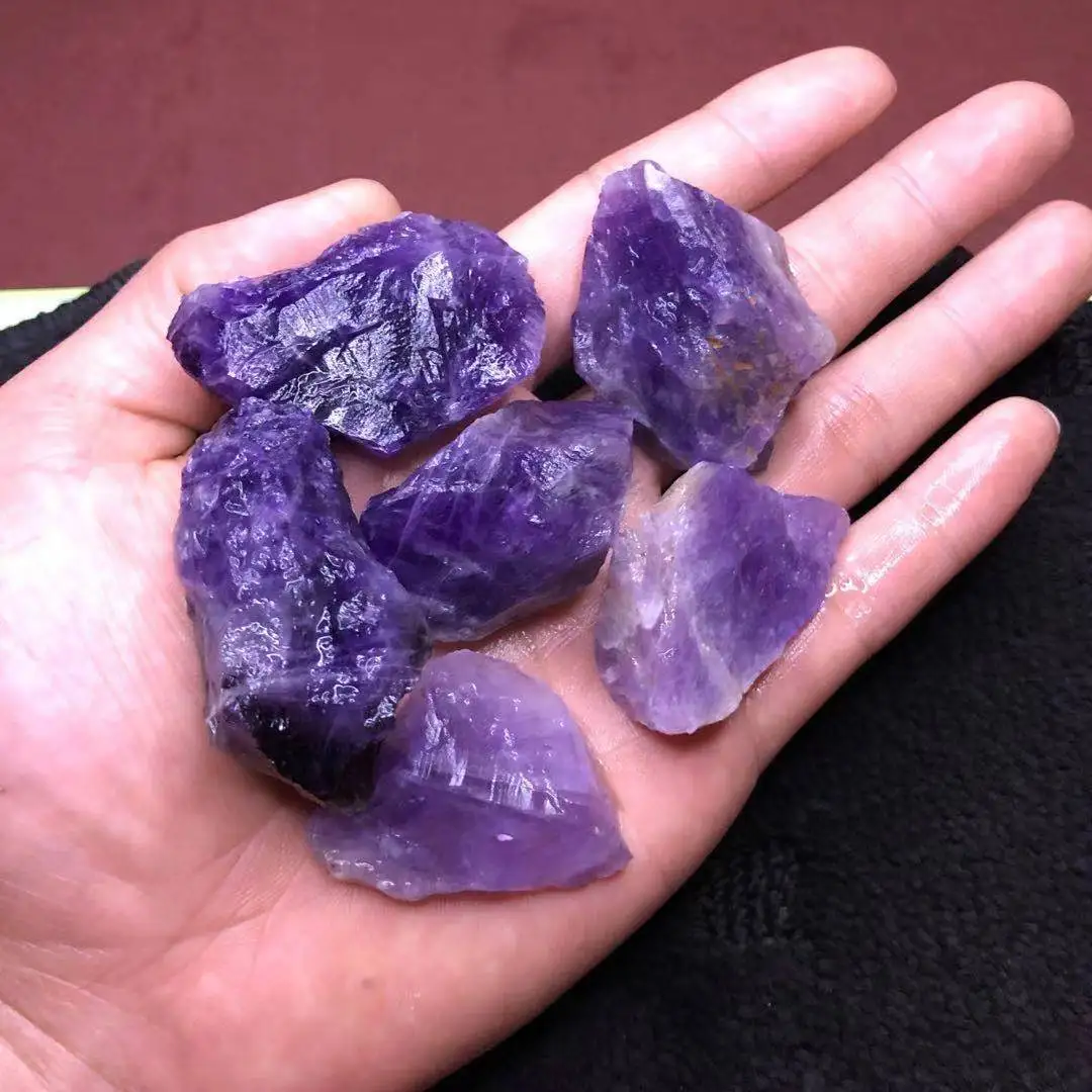 Аметистовые грубые натуральные камни искусственный кварц 1-2 дюйма оптовая