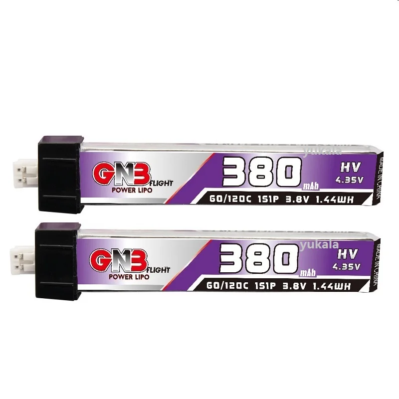 

GAONENG GNB 1S 380mAh 3.8V 60C/120C LiHV Lipo battery PH2.0 Plug for UK65 US65 Happymodel Mobula7Snapper BetaFPV 65S Drone