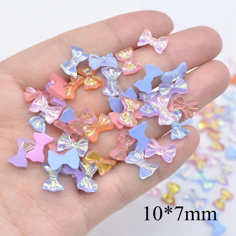 

Мини-наклейка для дизайна ногтей «сделай сам», скрапбукинг, 10*7 мм, цветной мини-галстук-бант, кабошон, украшения, аксессуары