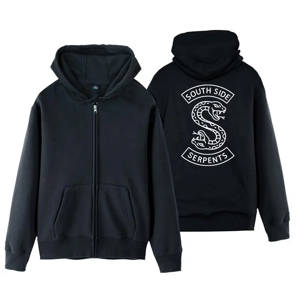 

Мужское пальто с капюшоном на молнии, флисовая куртка с капюшоном Jughead Jones South Side Serpents Riverdale Snake, Осень-зима ZIIART