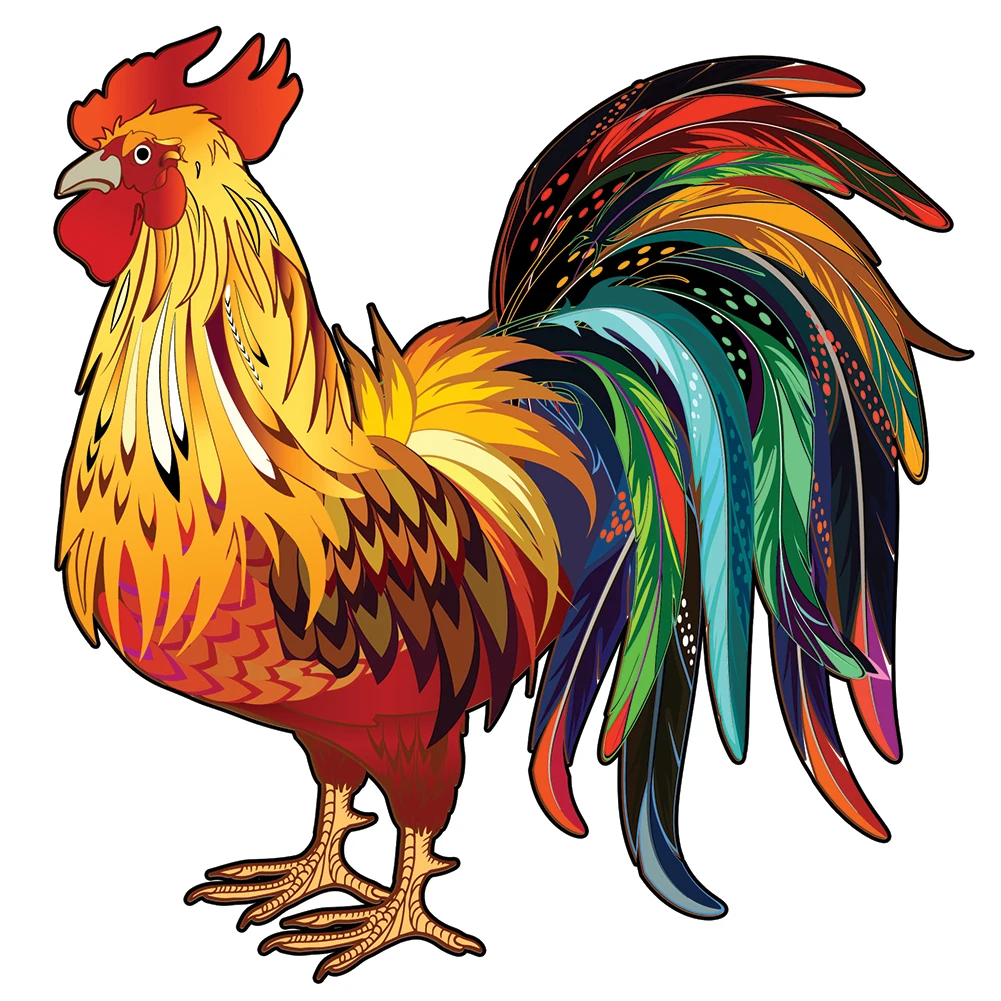 Artistic Animal Wooden Puzzle Cock Wooden Jigsaw Puzzle Wood Jigsaw Puzzle Educational Toys For Kids Adults