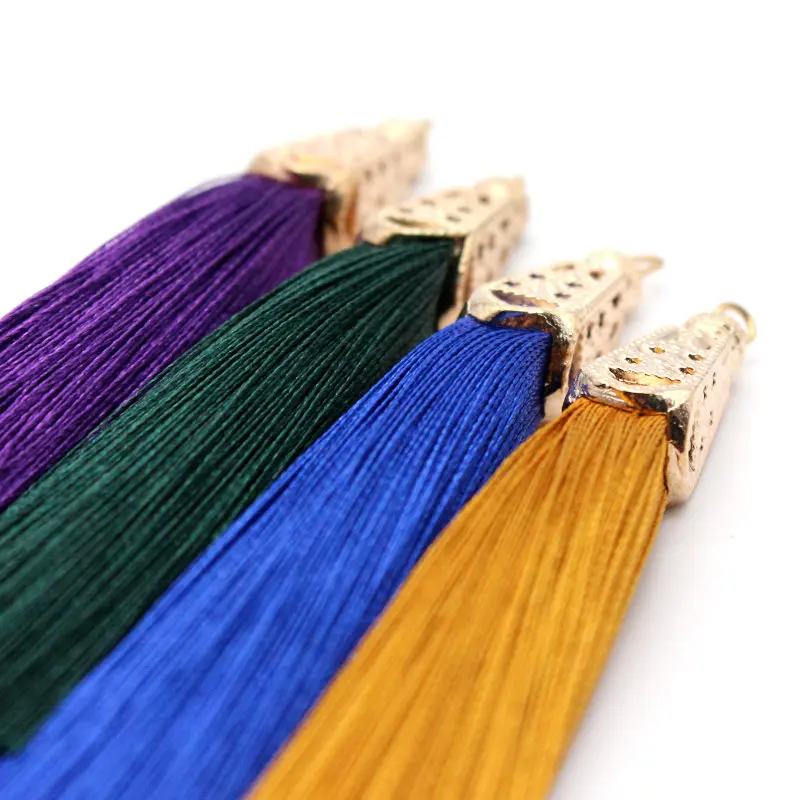 5 шт. Металлические колпачки кисточки из ледяного шелка и полиэстера аксессуары