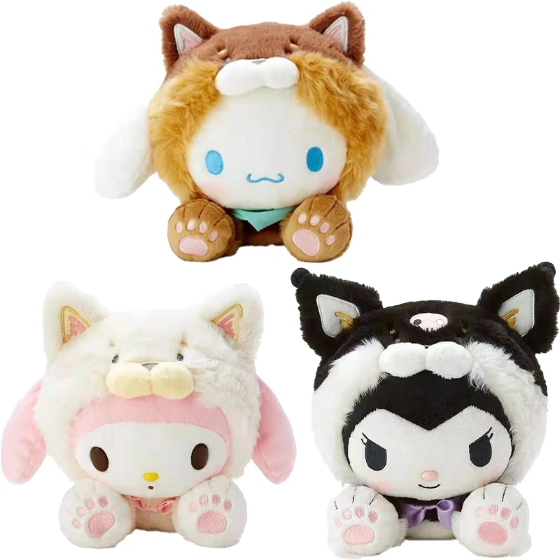 

Милая собака-трансформер из дрова Kuromi Cinnamorol Mymelody подвеска плюшевая кукла лучший подарок для друзей семьи