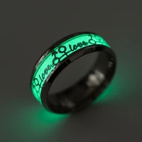 sinogaa stainless steel fluorescent ring couple luminous love ring couple 2021 new fashion jewelry gift for boyfriend