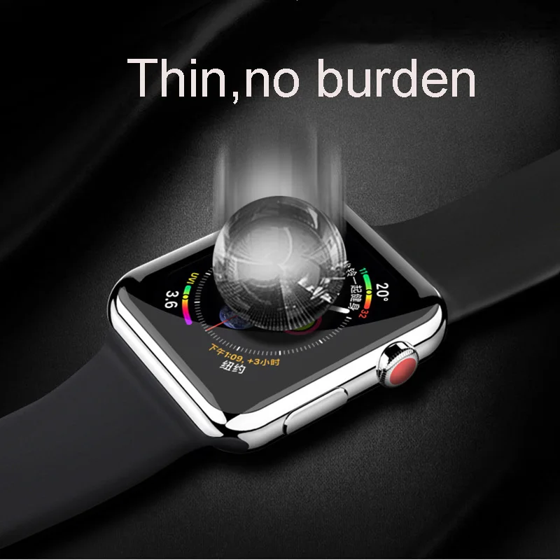 10D водная пропитанная гелем пленка(не стекло) для Apple Watch 38 мм 42 мм 40 мм 44 мм серия 4 3 2 1 крышка для телефона, которая полностью закрывает переднюю часть изогнутой кромки протектор экрана