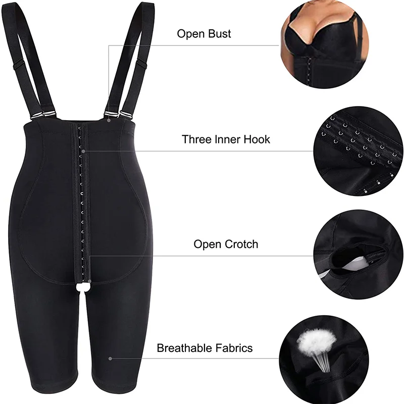 

Ladies Tummy Control Bodysuit Girdles For Women Elastic Mesh Fabric Postpartum Firm Control Shapewear Boyshorts