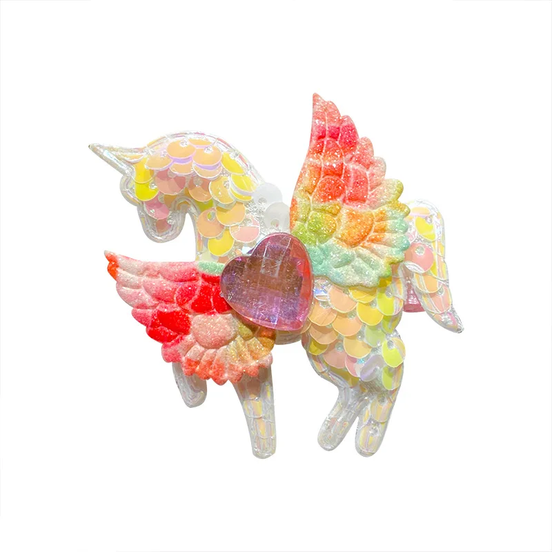 

Fly Horse Animal Girl Child Kid Princess Hairpins Hair Clip Pin Barrettes Duck Bill Clip Hair Accessories Headwear Ornaments